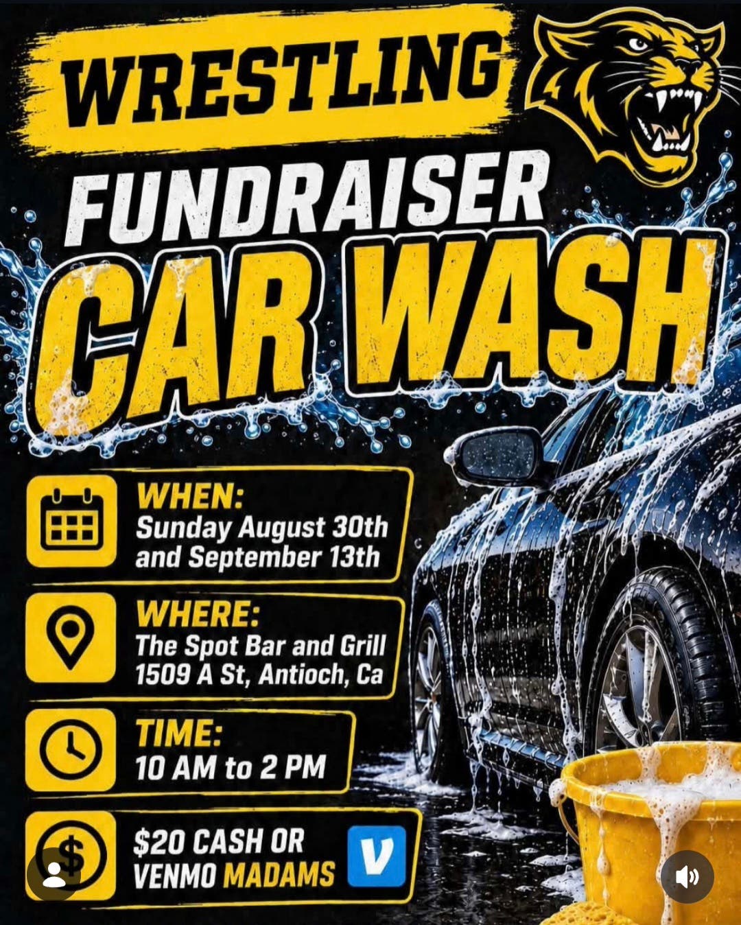 Wrestling Fundraiser Car Wash 🫧