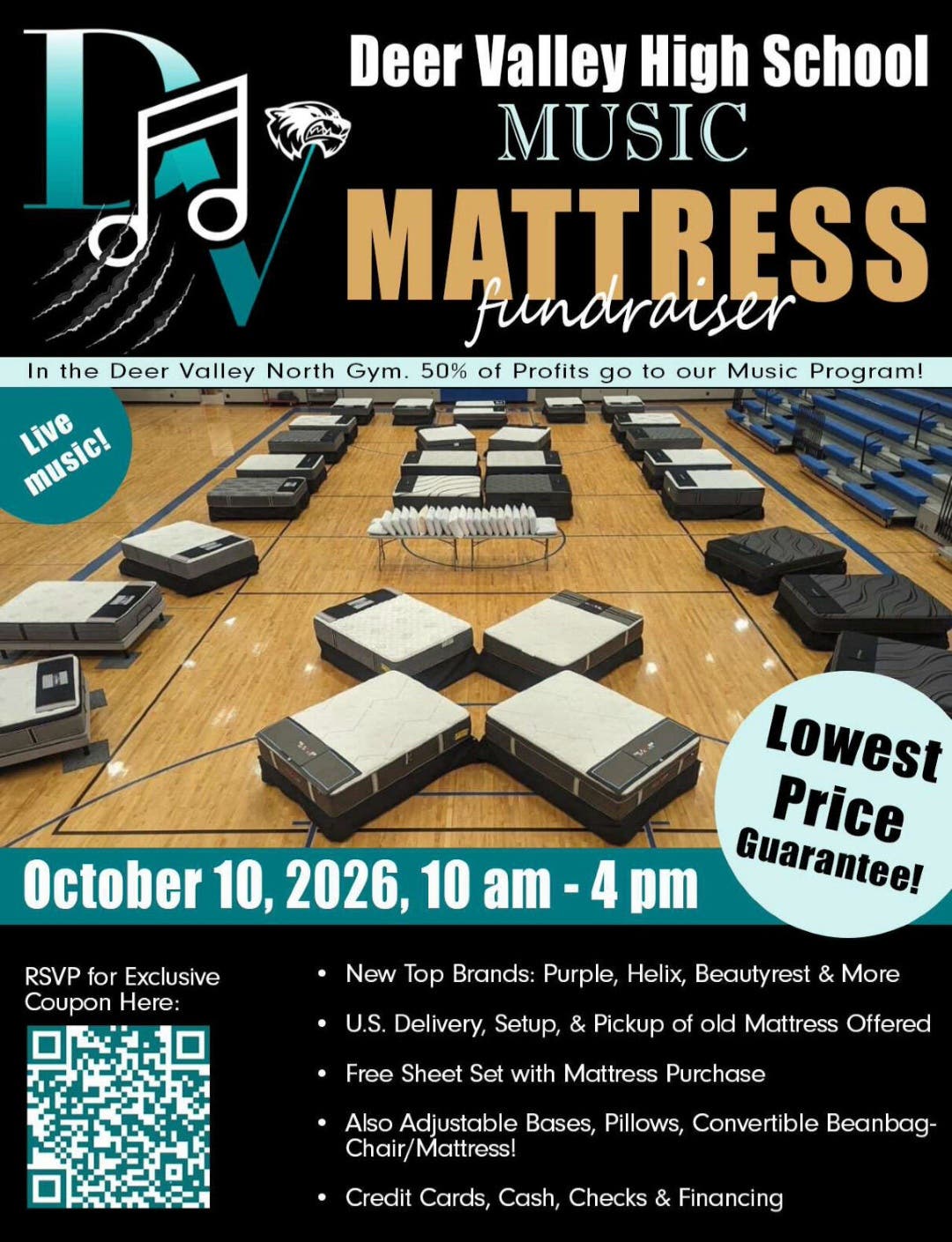 2026 Deer Valley Music Department Mattress Fundraiser ๐๏ธ