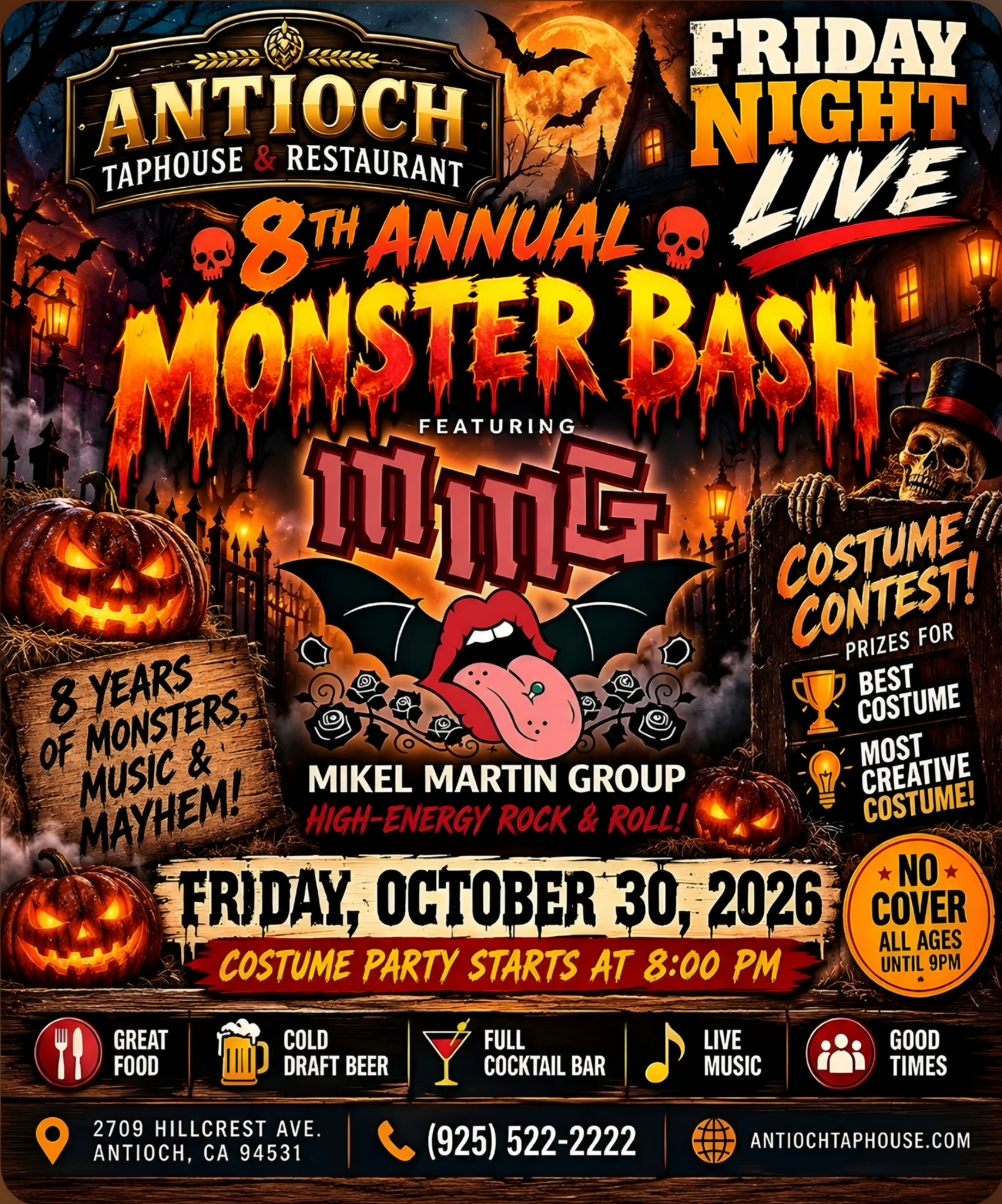 8th Annual Monster Bash at Antioch Taphouse & Restaurant 🧟