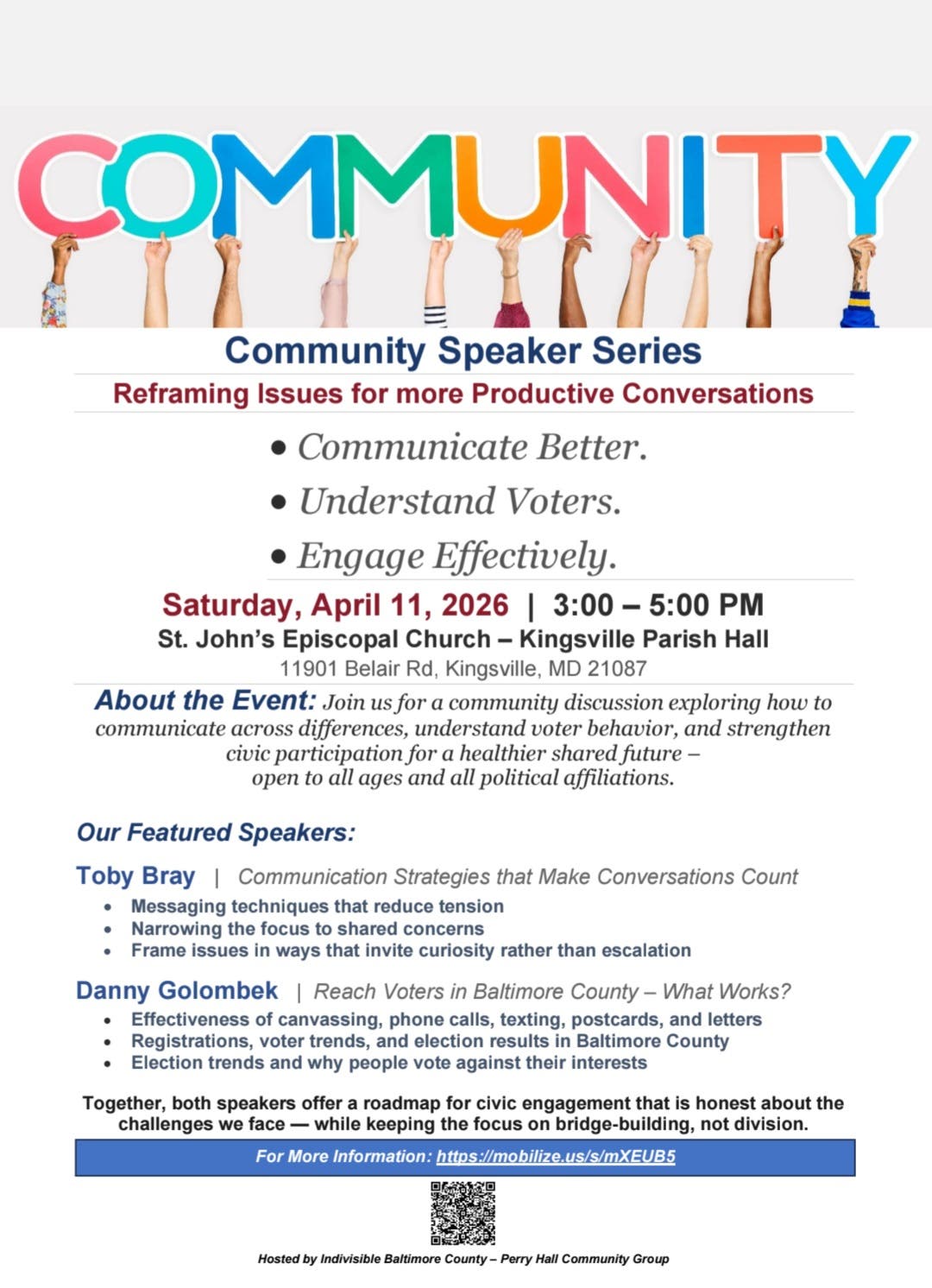 FREE: Community Speaker Series - Reframing Issues for more Productive Conversations 