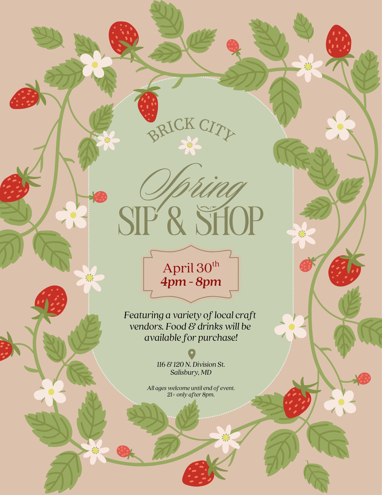 Brick City Spring Sip & Shop