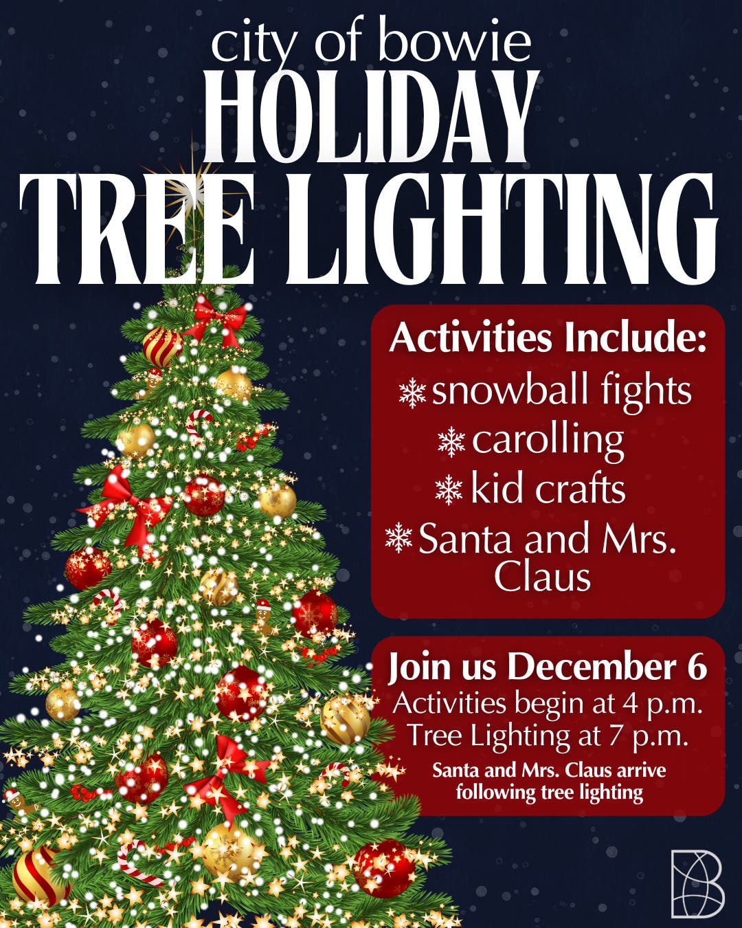 Holiday Tree Lighting Ceremony - City of Bowie