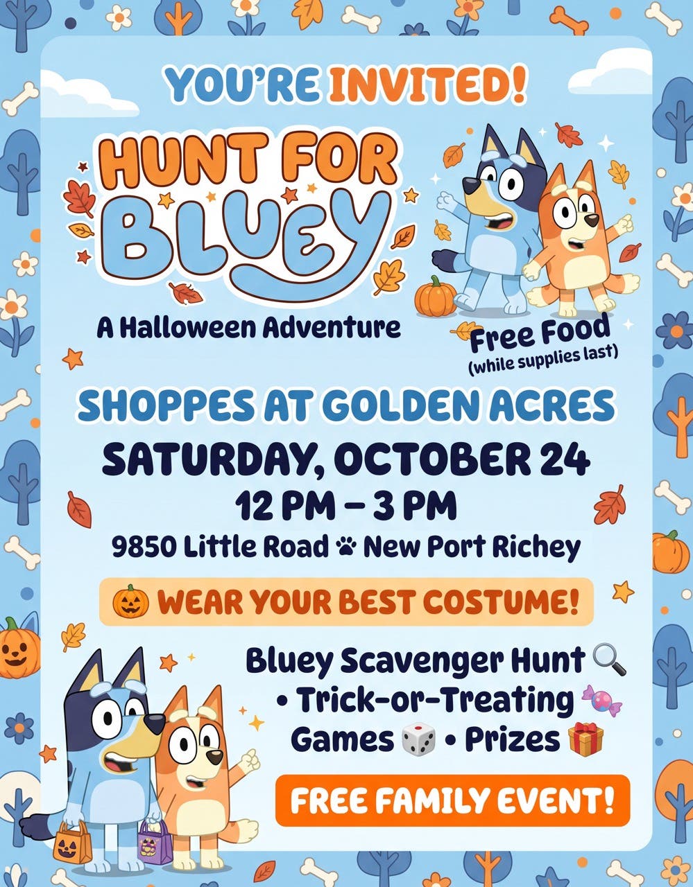 Hunt for Bluey a Halloween Adventure Free Party