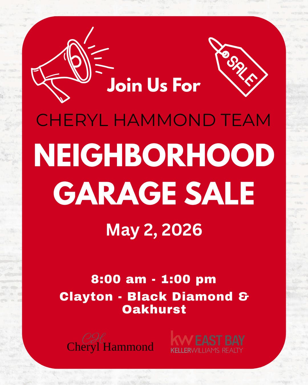 Neighborhood Garage Sale - Clayton: Black Diamond & Oakhurst