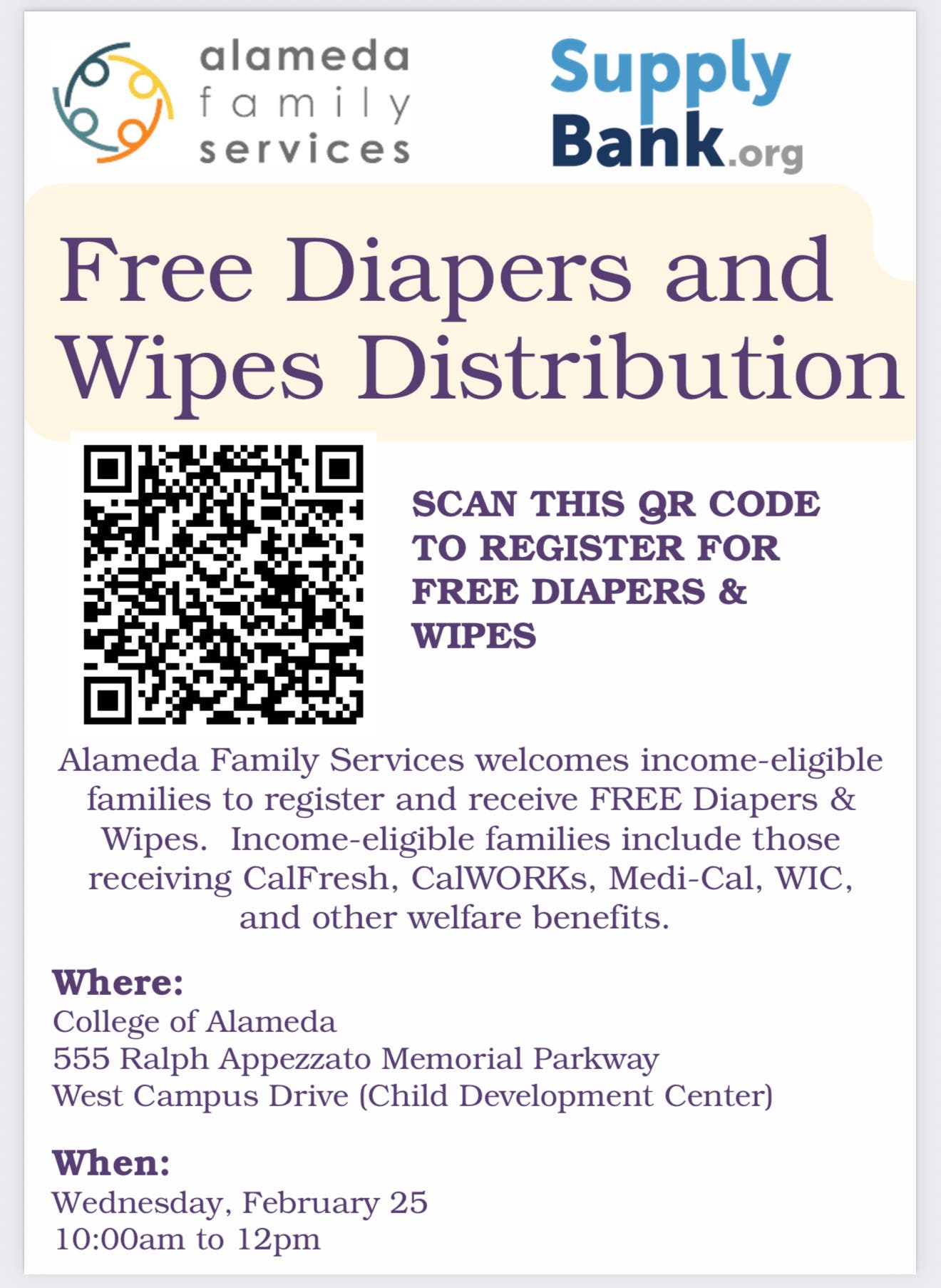 FREE Drive-Thru Diapers & Wipes Distribution Event