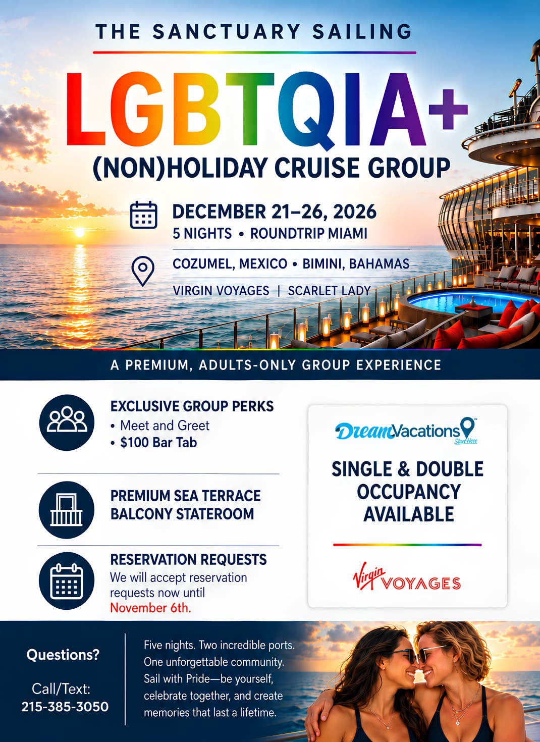 The Sanctuary Sailing: LGBTQIA+ Group Cruise with Virgin Voyages