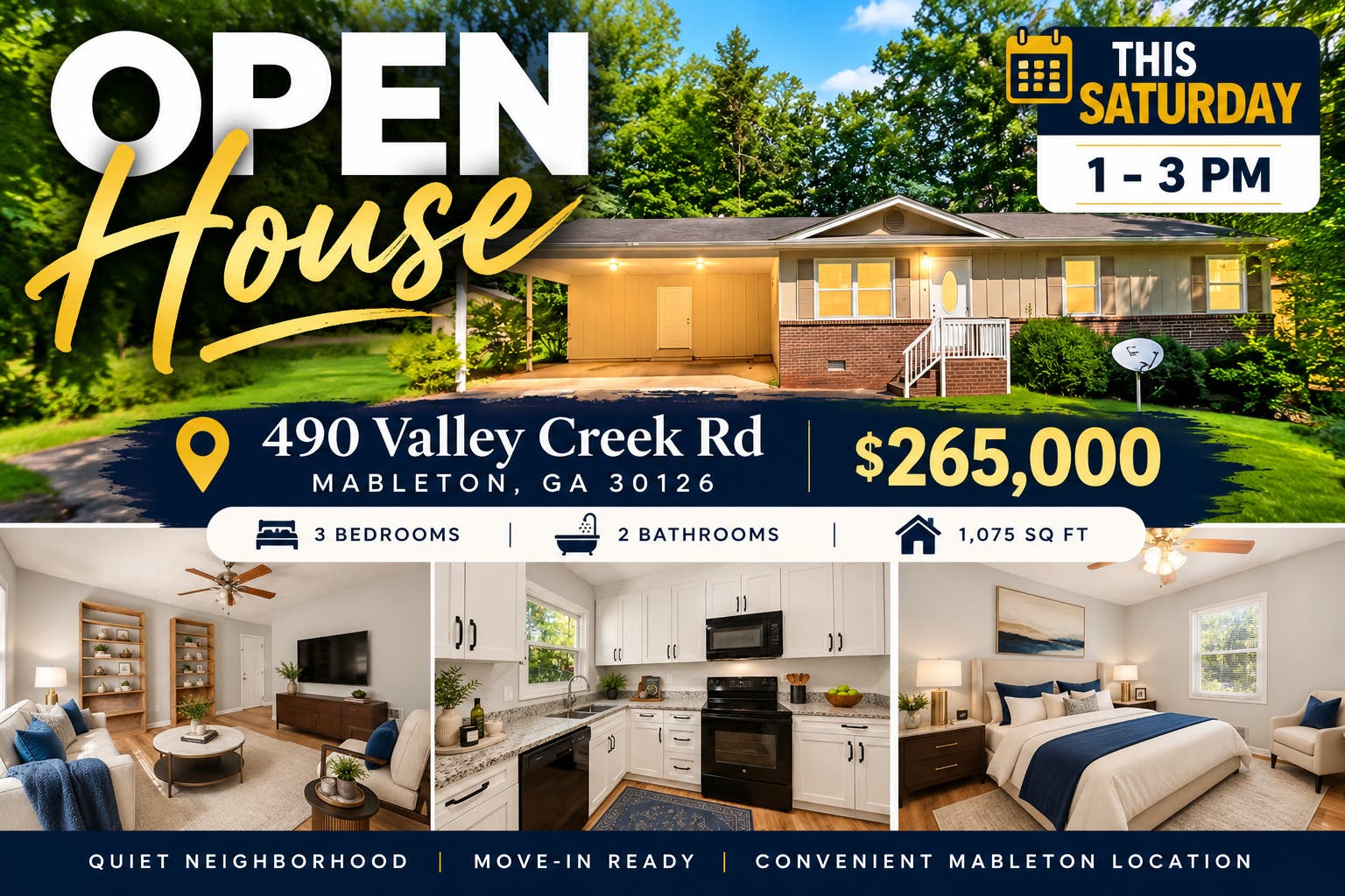 Finally! An adorable and affordable Move-In-Ready Home in Cobb County for only $265,000!
