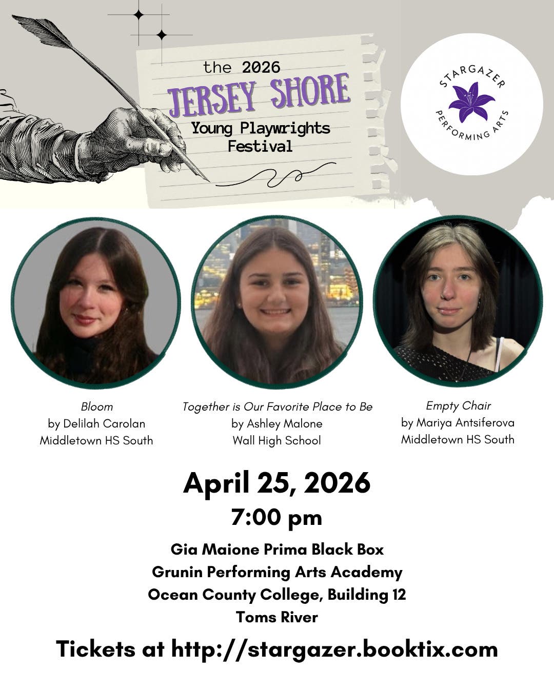 2026 Jersey Shore Young Playwrights Festival