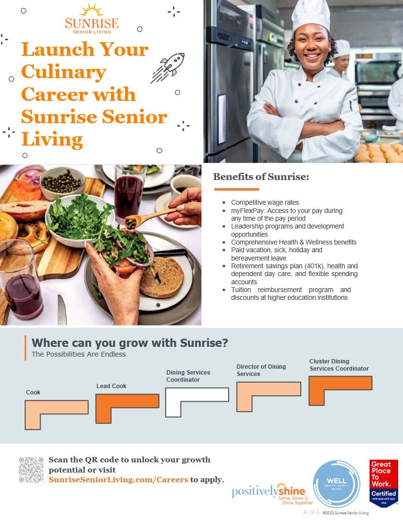 Culinary Openings at Sunrise of Jackson!