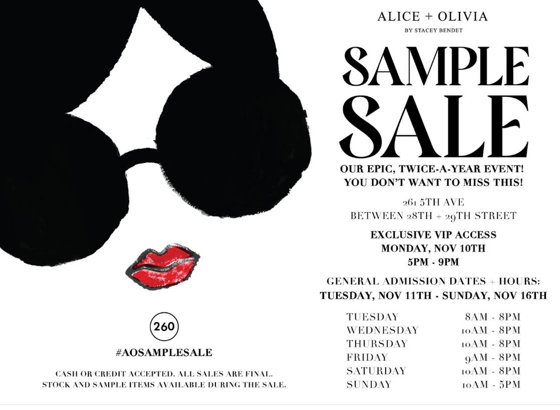 alice + olivia 260 Sample Sale 