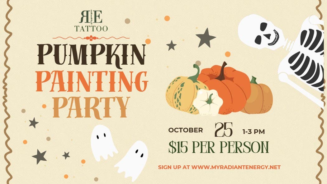 Pumpkin Painting At Radiant Energy Tattoo