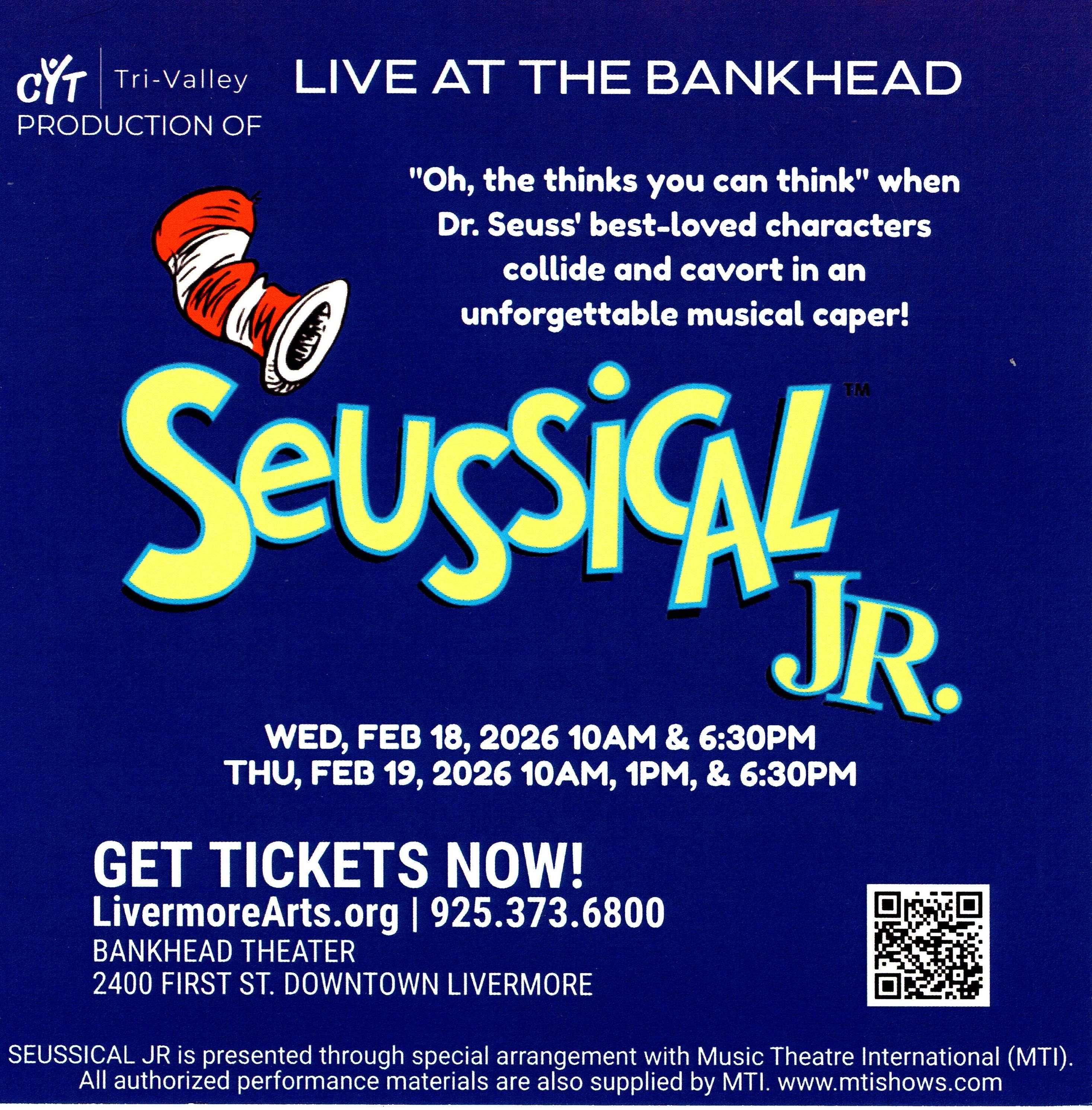 CYT Tri-Valley presents Seussical, Jr.