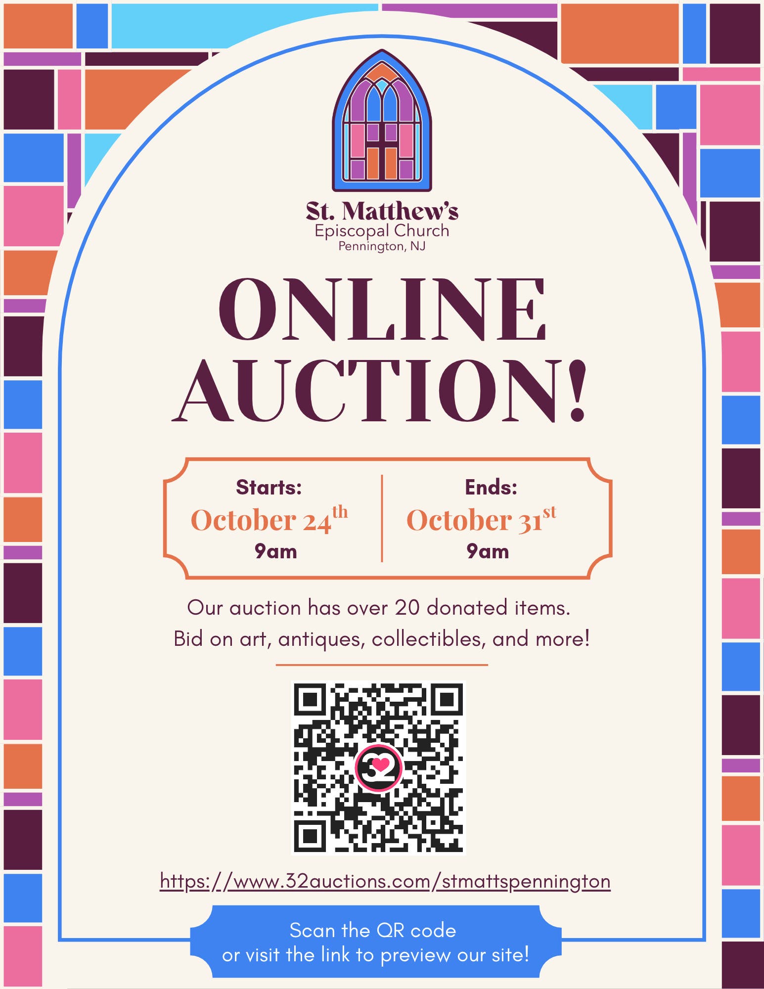 Online Auction - Starts October 24 9:00 AM Ends October 31 9:00 AM