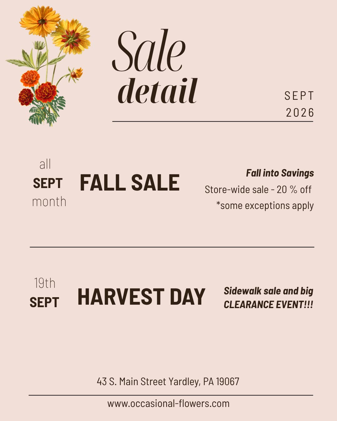 Harvest Day & Fall Sale