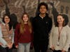 Valerie Holmes, Science Research teacher; Natalie Patridge, senior; Summerville Beckford, senior; Ariadne Prior-Grosch, Science Research teacher