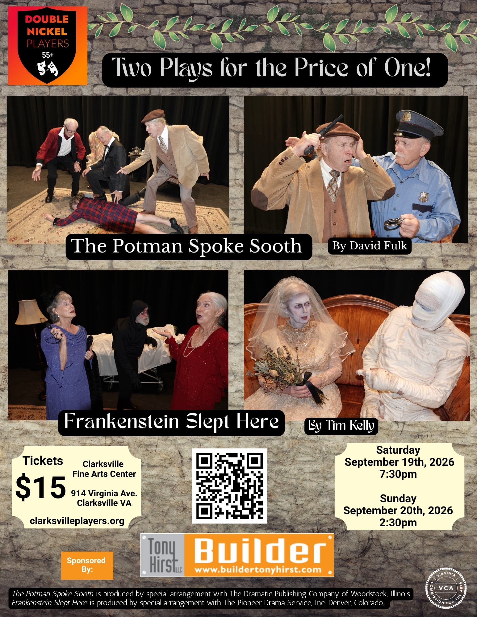 Double Nickel Players: The Potman Spoke Sooth & Frankenstein Slept Here