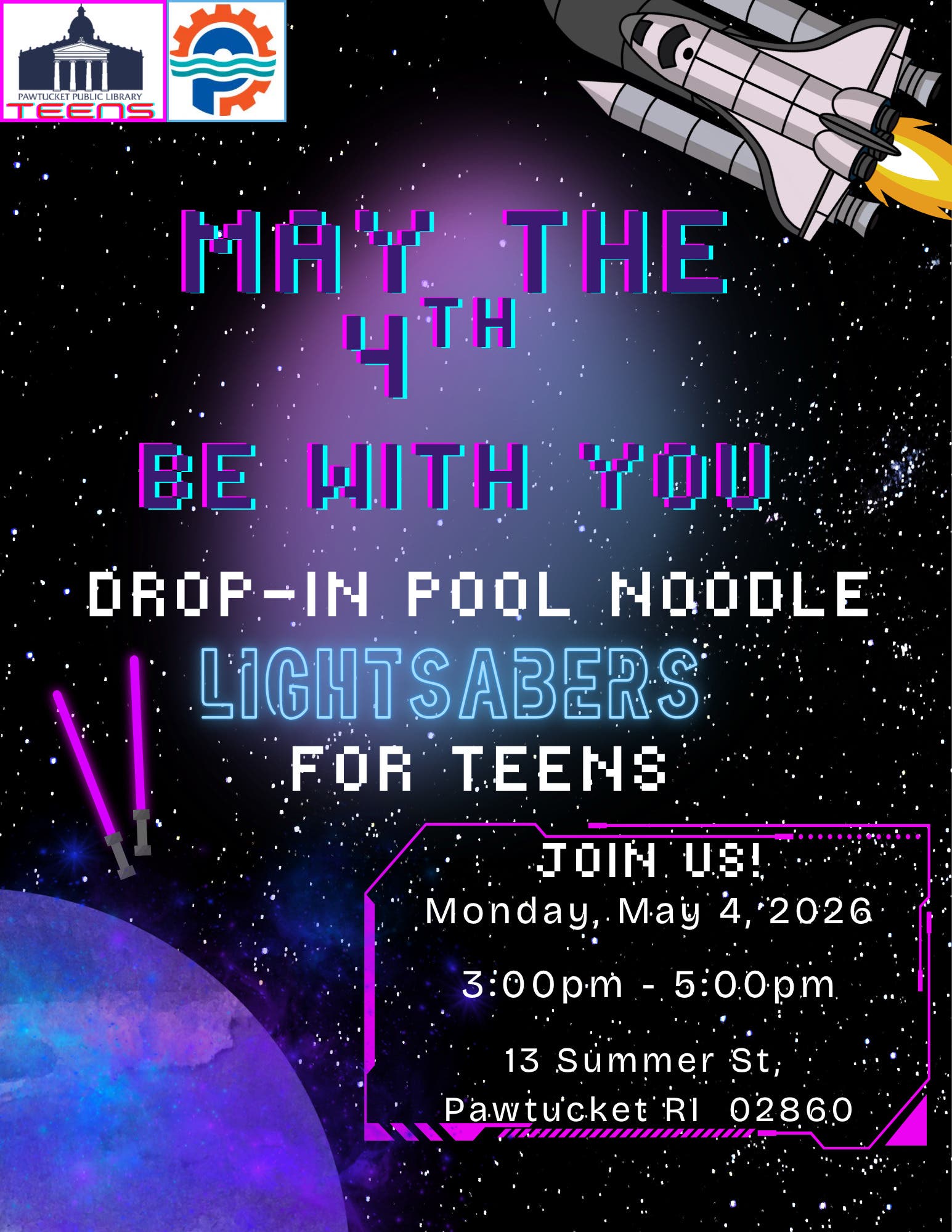 Drop-in May the 4th Be With You (Pool Noodle Lightsaber Craft) for Teens