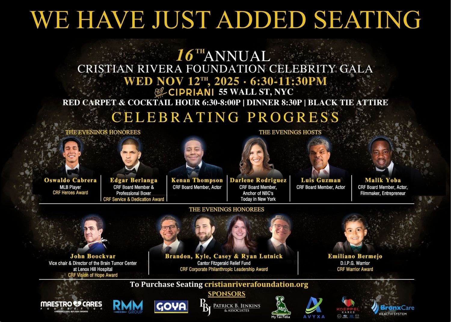 The Cristian Rivera Foundation 16th Annual Celebrity Gala.