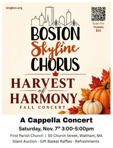 Boston Skyline Chorus: Harvest Of Harmony Fall Concert