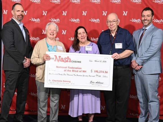The Nash Casino, New Hampshire’s largest charitable gaming venue, presented nearly $2.3 million in combined contributions—a record amount for a single month—to 12 New Hampshire nonprofit organizations on Tuesday, April 28, 2026.