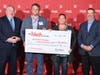 Pictured from left is The Nash Vice President of Marketing Tim Schipper, Advocates Building Lasting Equality (ABLE) NH Executive Director Louis Esposito, Board Co-President Lisa Steadman and The Nash Chief Financial Officer Jamie Sanko.