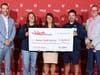 Pictured from left is The Nash Assistant General Manager Aaron Feinberg, Exeter Youth Soccer Board Member Cathy Golden, President Maria Proulx, Secretary Ben Bailey and The Nash General Manager Eric Althaus. 