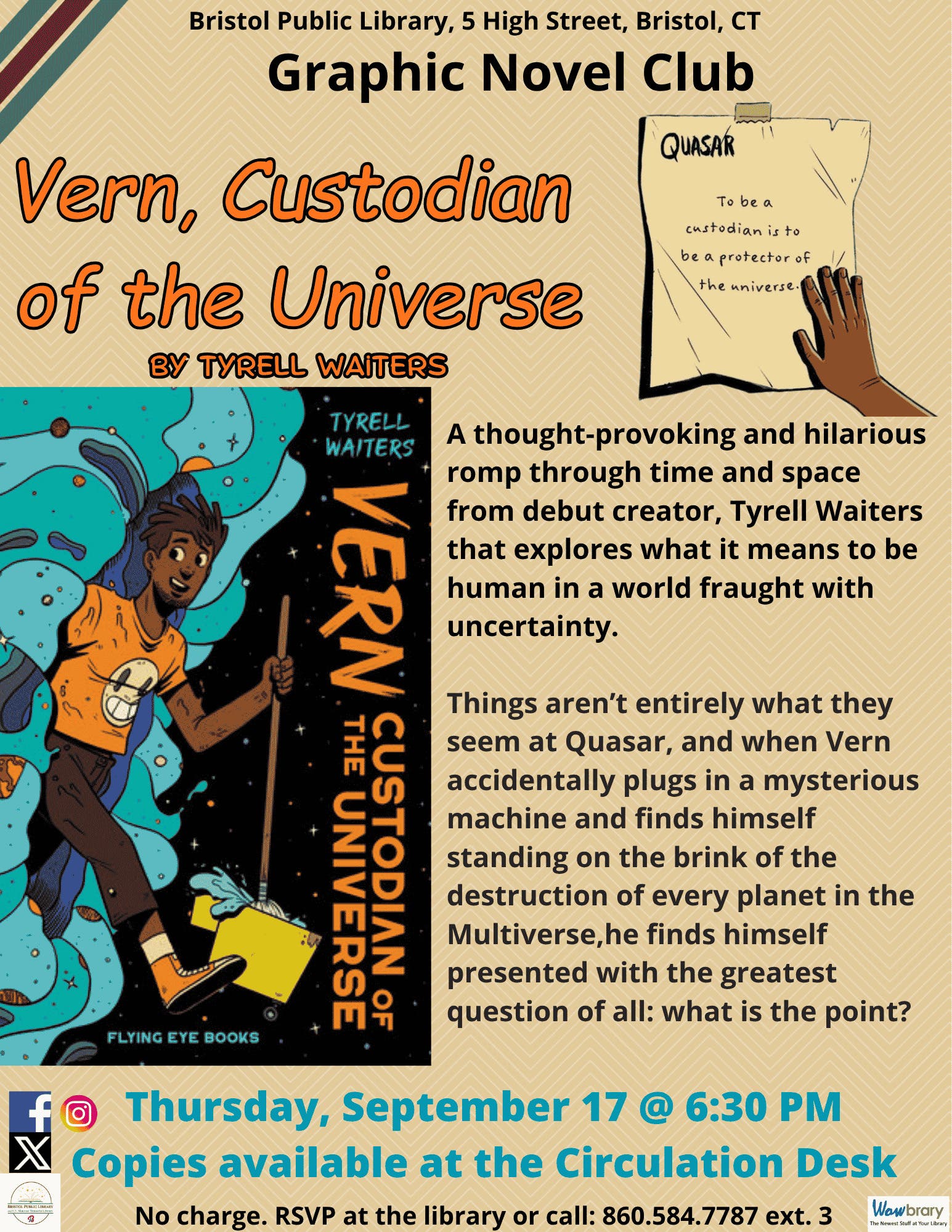 Graphic Novel Club: Vern Custodian of the Universe by Tyrell Waiters