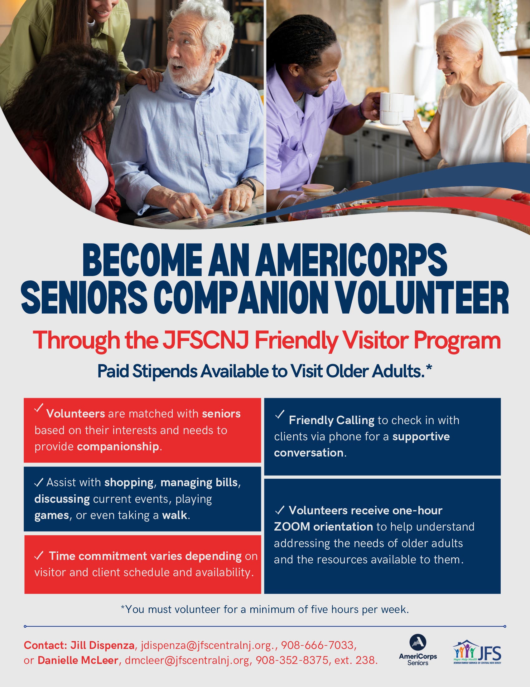 Make a Difference as an AmeriCorps Senior Companion Volunteer with JFSCNJ