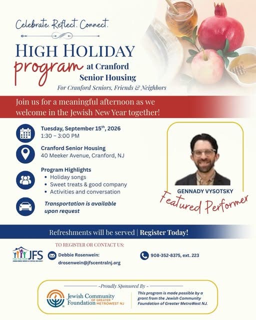 High Holiday Program at Cranford Senior Housing