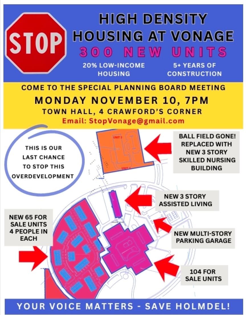 Special Planning Board meeting for high density housing at the former Vonage Headquarters