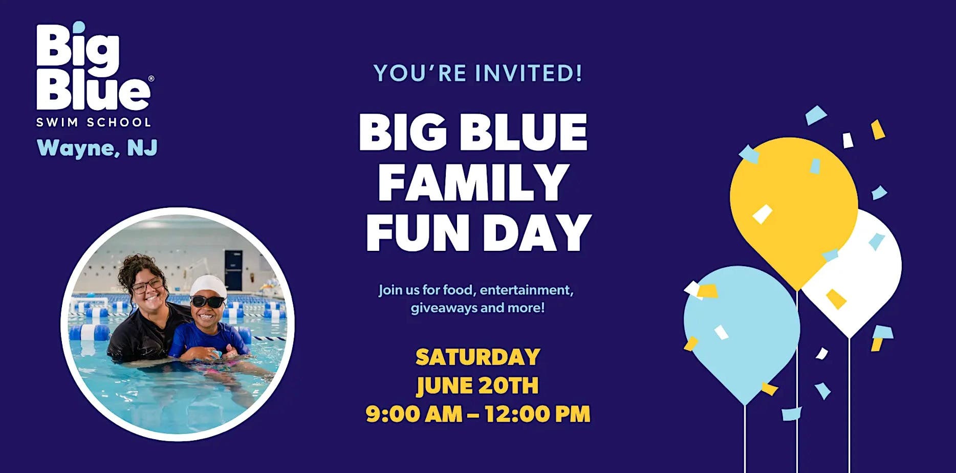 Join us for Family Fun Day at Big Blue Swim School in Wayne