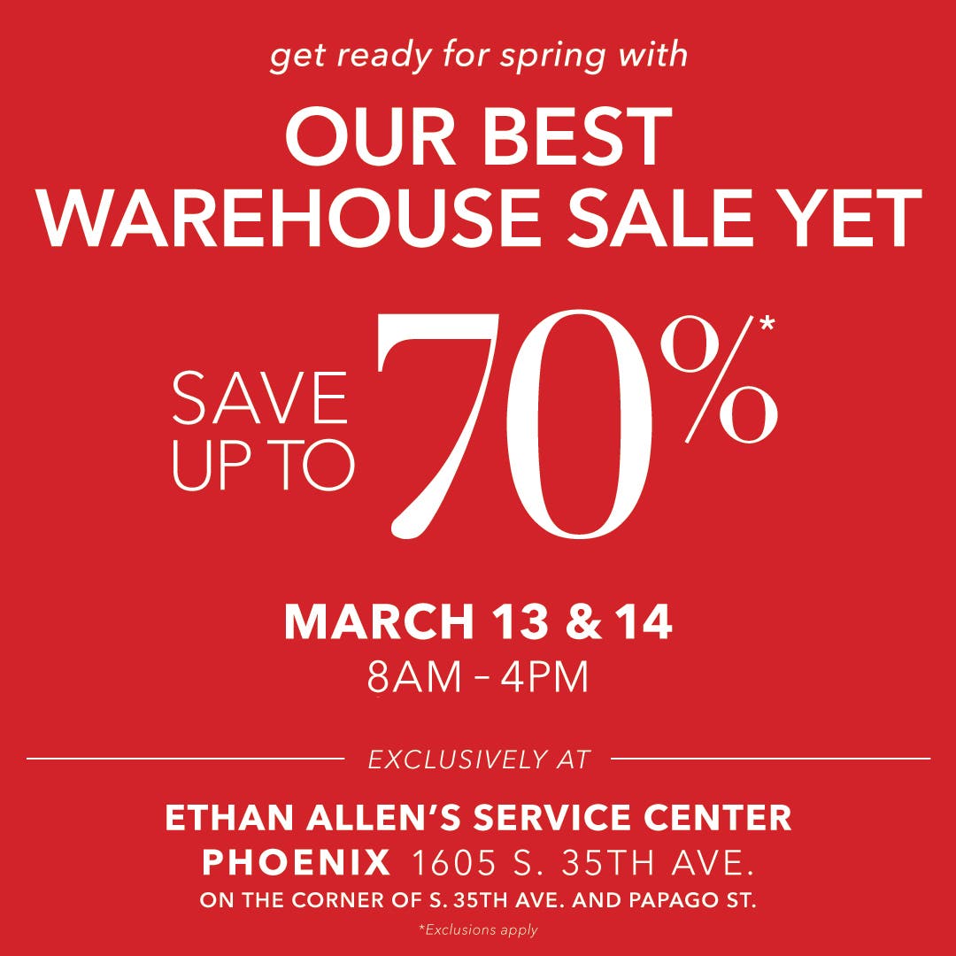 ETHAN ALLEN Warehouse Clearance Event
