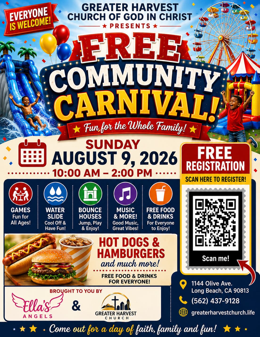 FREE Community Carnival with a HUGE WATERSLIDE, GAMES & FREE FOOD