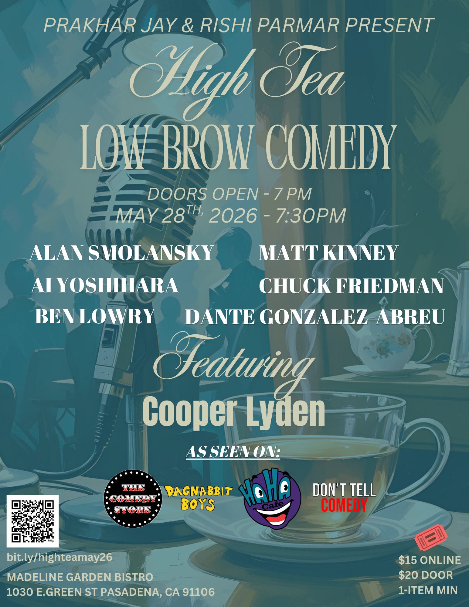 High Tea Low Brow Comedy Show - May 28th 2026