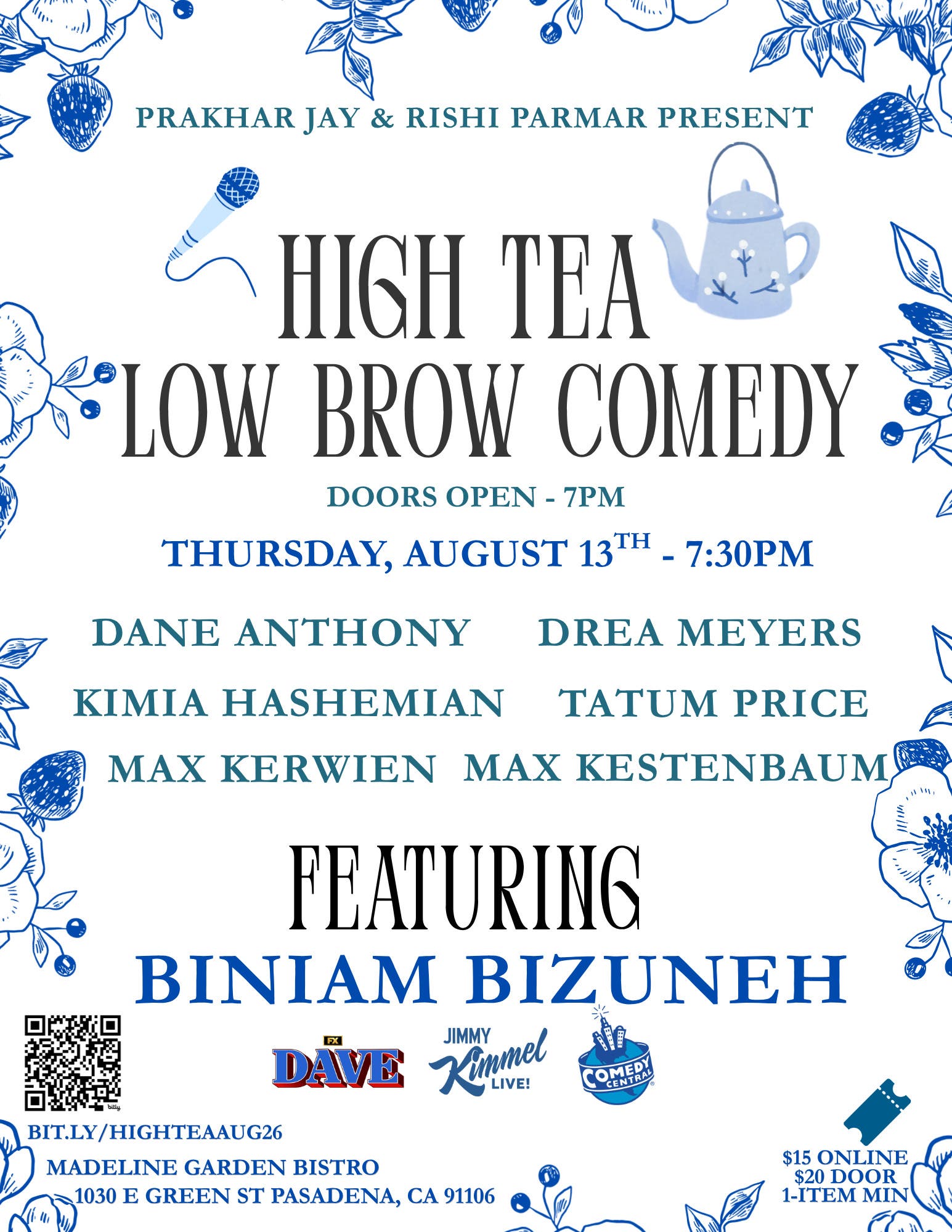 High Tea Low Brow Comedy Show