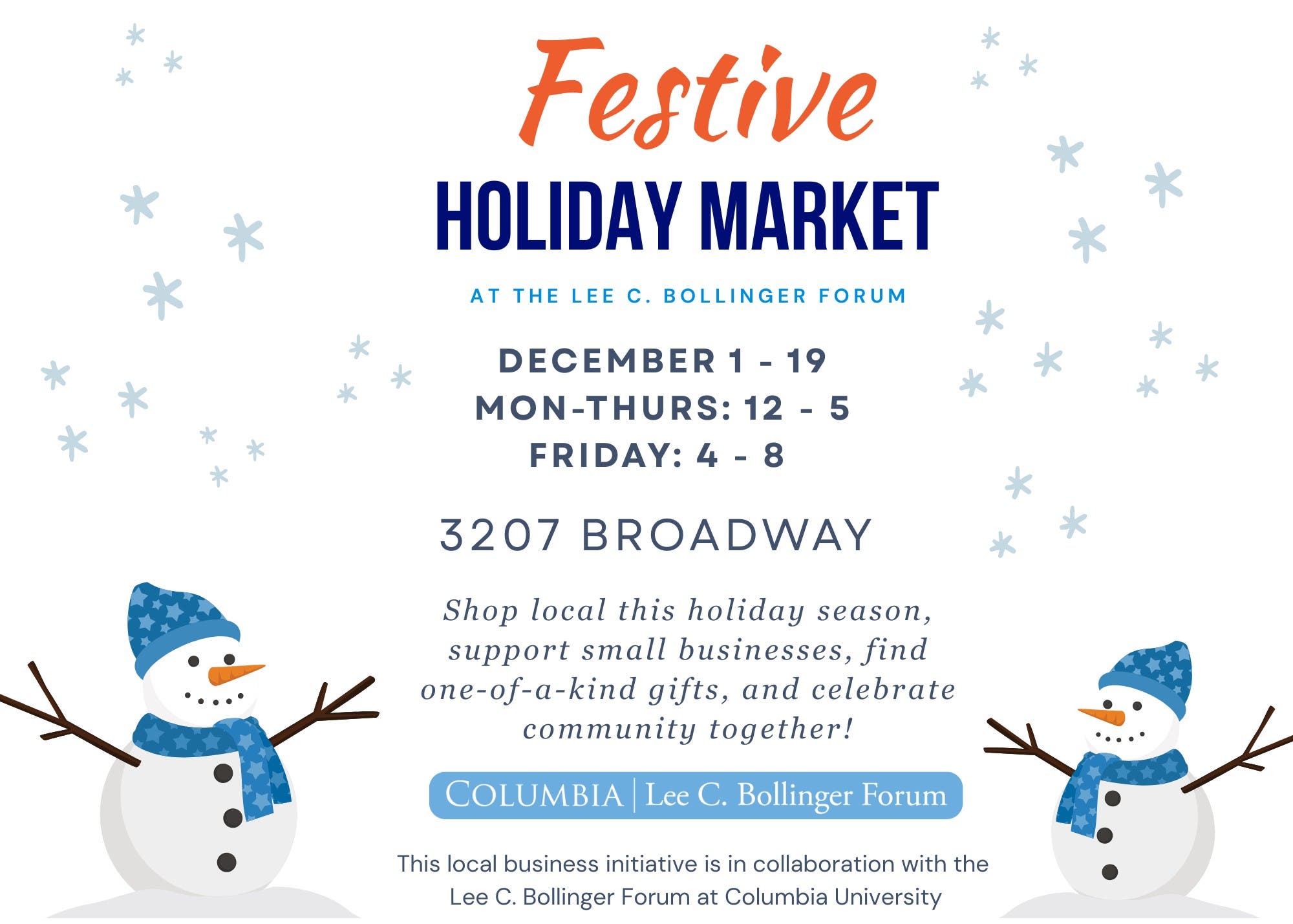 Holiday Market at the Lee C. Bollinger Forum