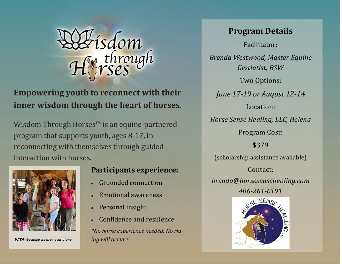 Wisdom Through Horses Youth Camp
