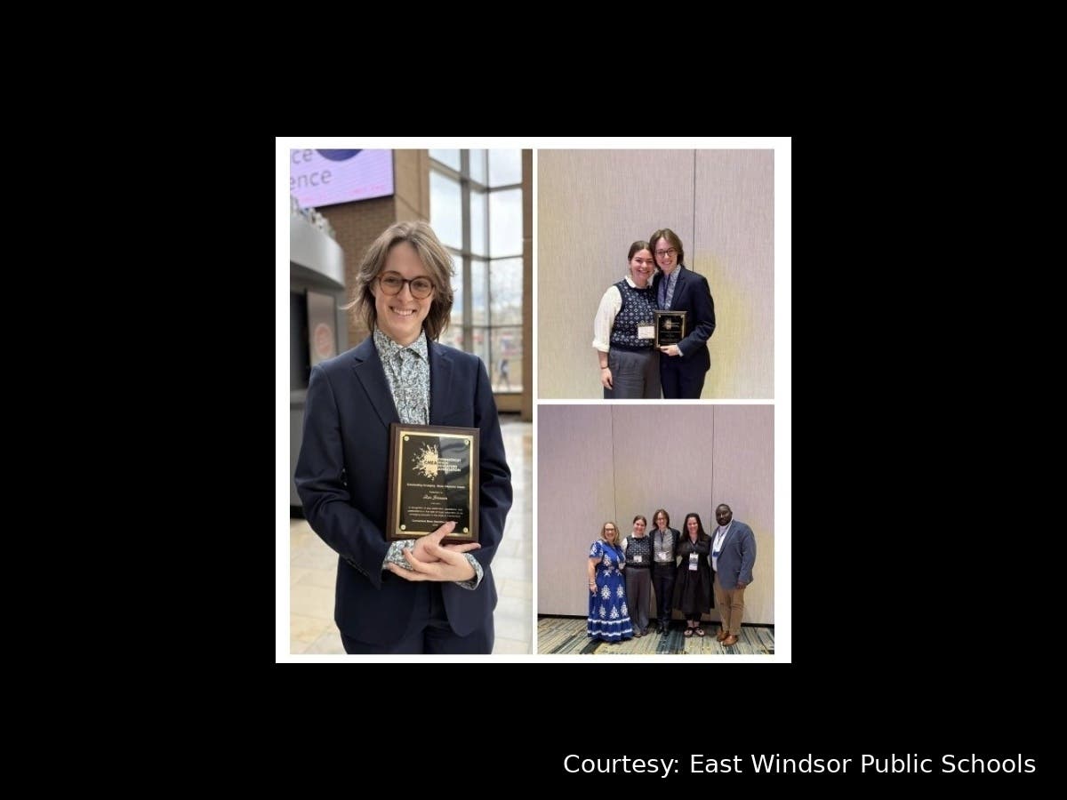 School officials said the award recognizes rising talent in music education across Connecticut.