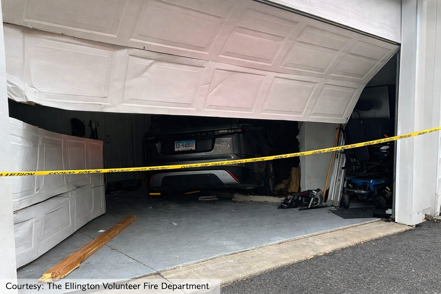 The driver was taken to a local hospital with injuries that were not considered life-threatening, fire officials said. (Ellington Volunteer Fire)