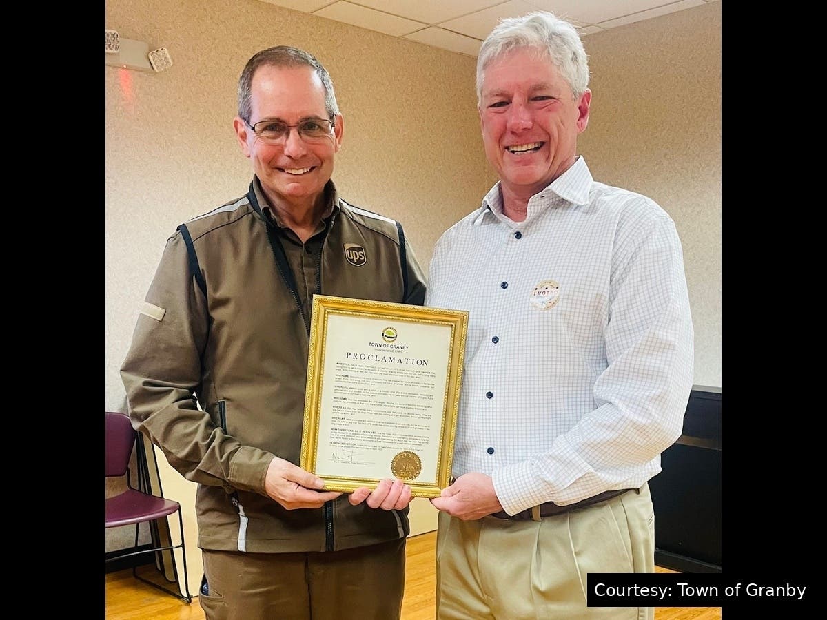 Town officials thanked Ray Haack for 24 years of service and friendship in Granby.