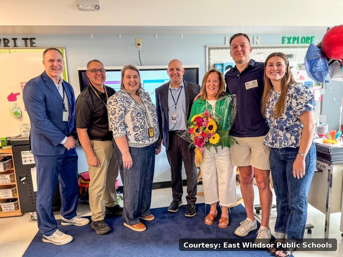Amy Wyse, a fourth grade teacher at Broad Brook Elementary School, was surprised in her classroom with the honor.