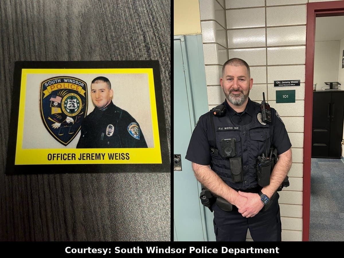 South Windsor police thanked Officer Jeremy Weiss for 25 years of service to the town.