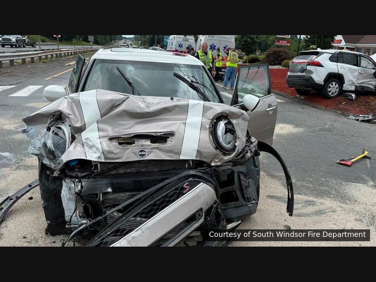 Two people were taken to local hospitals following a two-car crash on Route 5 at Pleasant Valley Road in South Windsor.