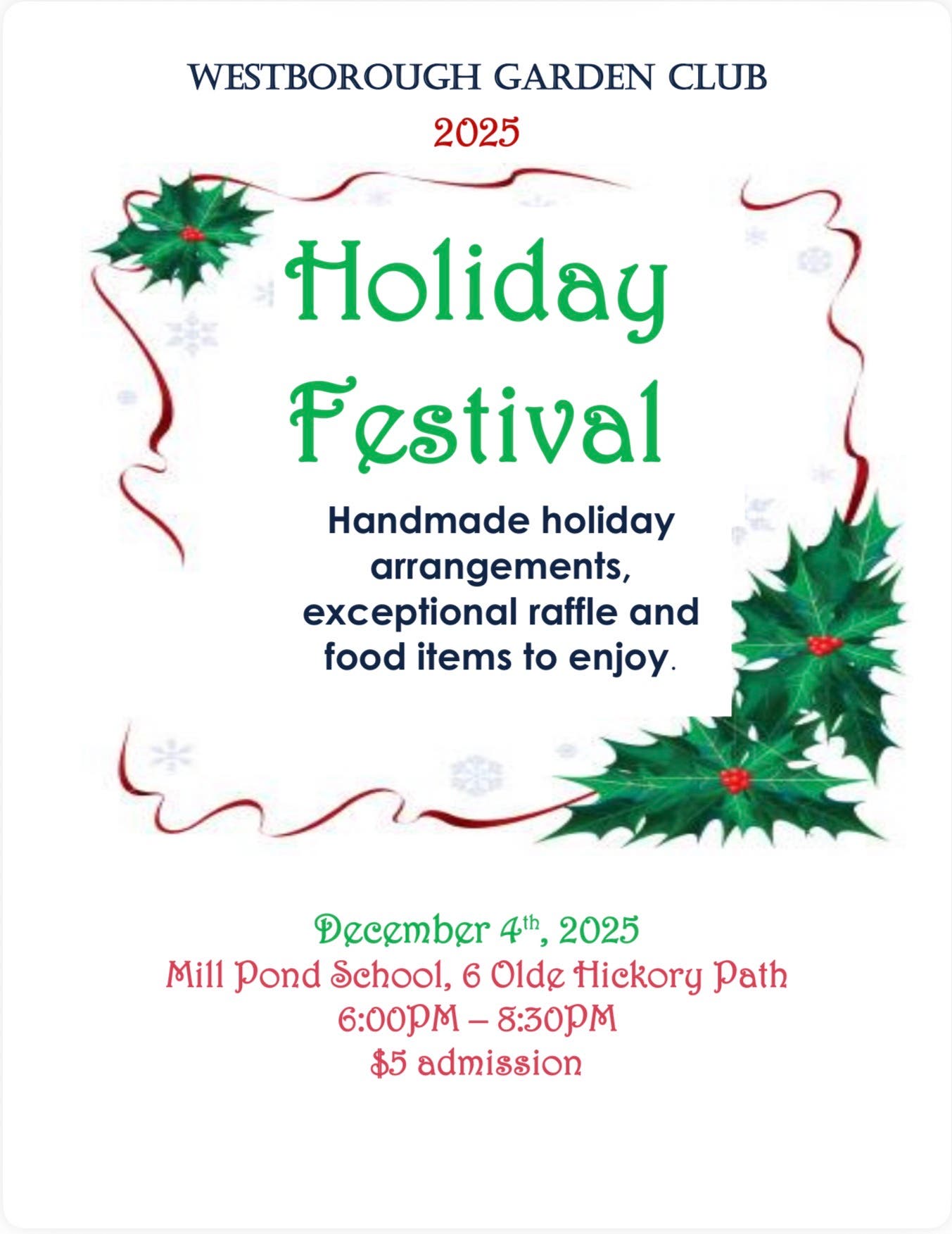Westborough Garden Club Holiday Festival