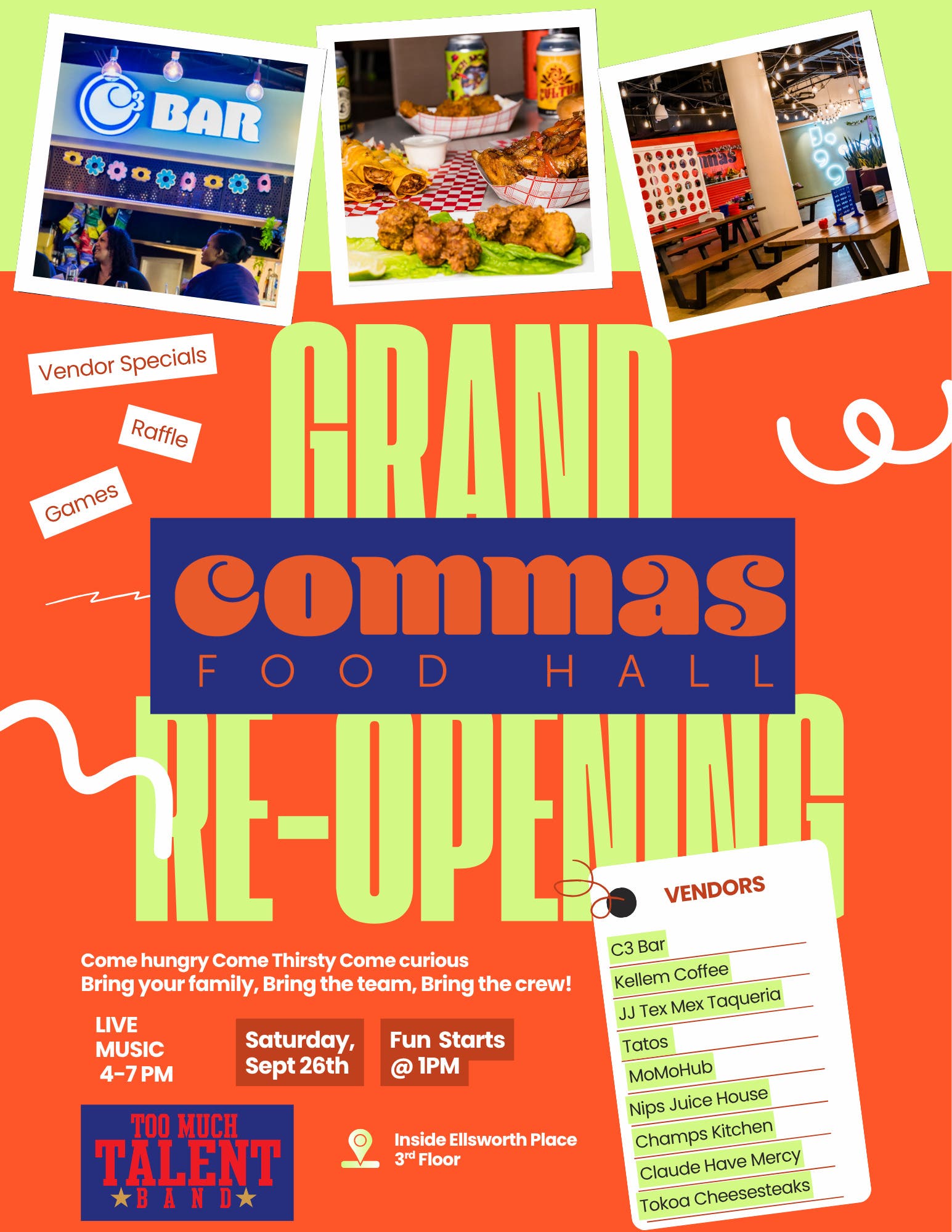 Grand Re-Opening at Commas Food Hall