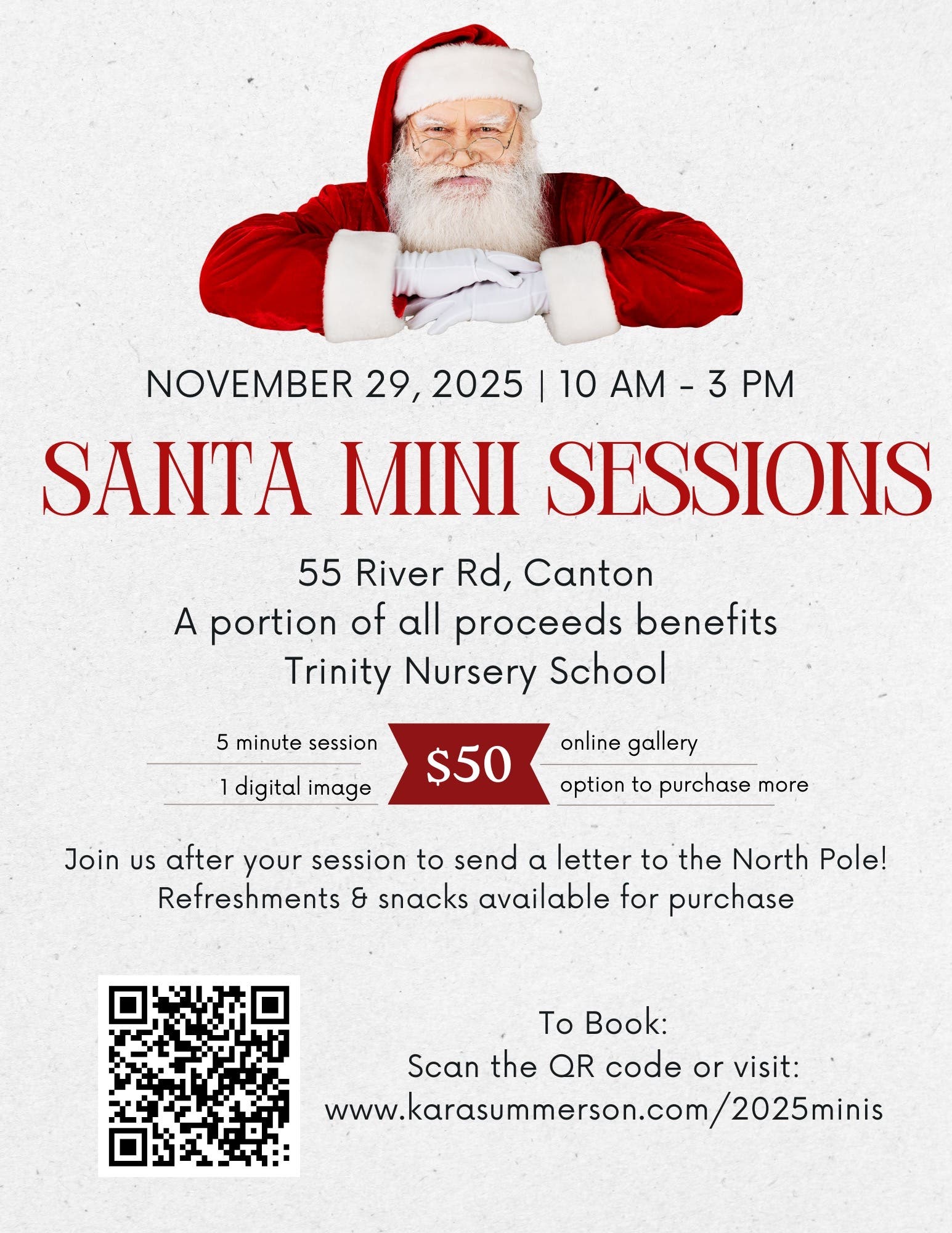 Santa Mini Sessions Fundraiser at Trinity Nursery School