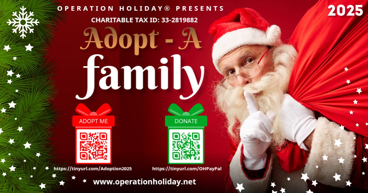 Operation Holiday At Home: Adopt-A-Family