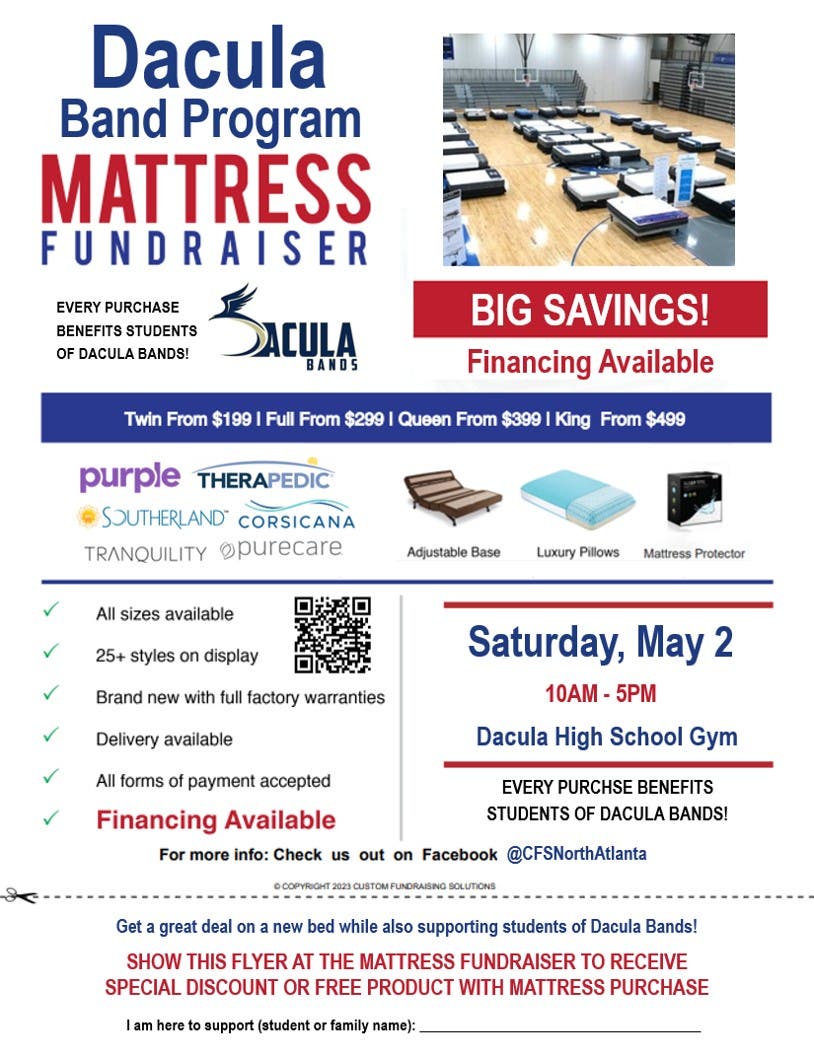 Dacula HS Band Program Mattress Fundraiser