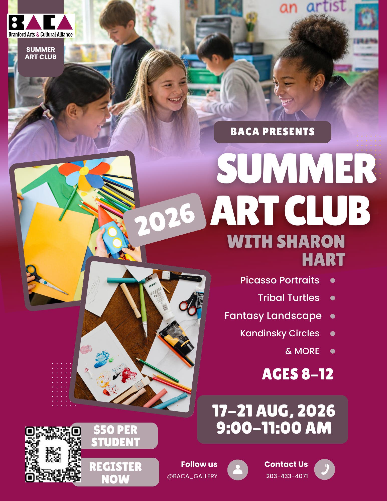 Join BACA at it's Summer Art Club!