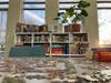 A table and shelf with puzzles at the local library in Hillsborough, New Jersey